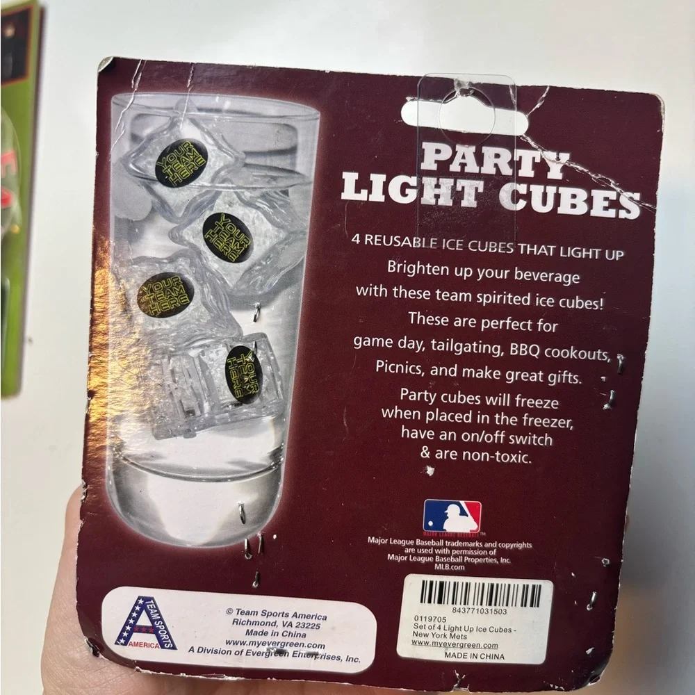 Party Light Cubes Set of 4 light up ice cubes‎ new york mets